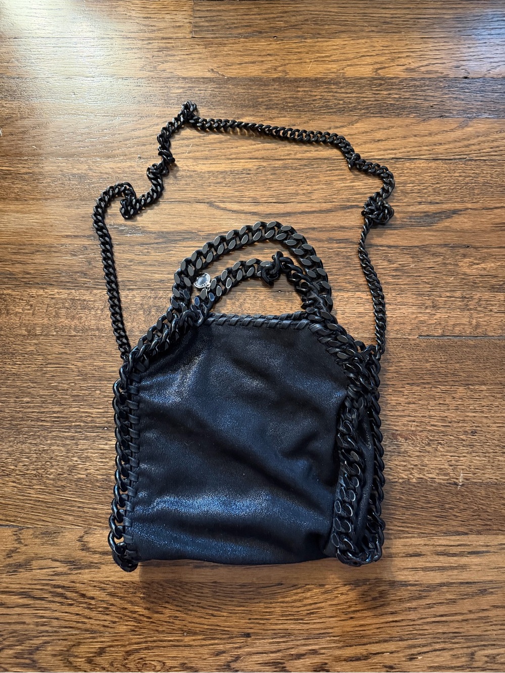 Stella McCartney Black Chain-Trim Mini Crossbody Bag